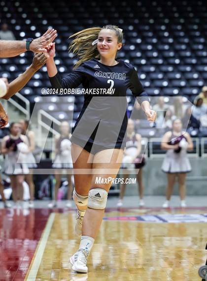 Thumbnail 2 in Iola vs. Crawford (UIL 2A Volleyball Division II Final) photogallery.