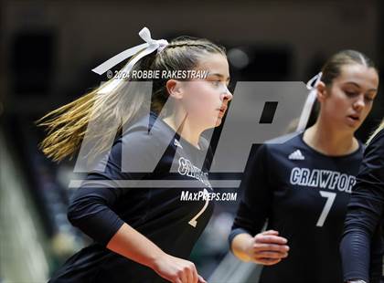 Thumbnail 2 in Iola vs. Crawford (UIL 2A Volleyball Division II Final) photogallery.