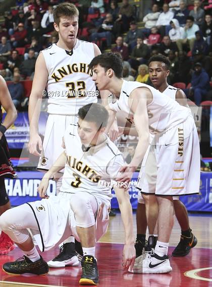 Thumbnail 2 in Half Hollow Hills East vs. McQuaid Jesuit (NYSPHSAA Class AA Semifinal) photogallery.