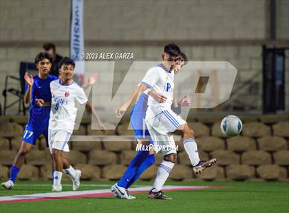 Thumbnail 2 in San Elizario vs Hidalgo Early College  (UIL 4A Soccer Semifinal) photogallery.