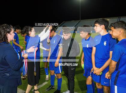 Thumbnail 3 in San Elizario vs Hidalgo Early College  (UIL 4A Soccer Semifinal) photogallery.