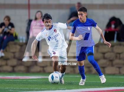 Thumbnail 2 in San Elizario vs Hidalgo Early College  (UIL 4A Soccer Semifinal) photogallery.