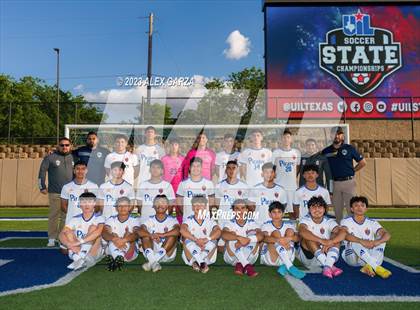 Thumbnail 2 in San Elizario vs Hidalgo Early College  (UIL 4A Soccer Semifinal) photogallery.