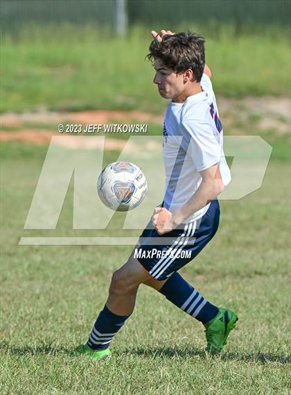 Thumbnail 3 in Terry Sanford vs. Jack Britt (3rd Annual 'B-Nice To You Heart' Boys' Soccer Jamboree) photogallery.