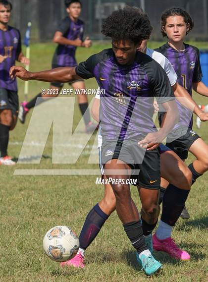 Thumbnail 1 in Terry Sanford vs. Jack Britt (3rd Annual 'B-Nice To You Heart' Boys' Soccer Jamboree) photogallery.