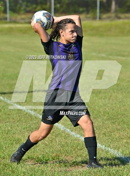 Thumbnail 1 in Terry Sanford vs. Jack Britt (3rd Annual 'B-Nice To You Heart' Boys' Soccer Jamboree) photogallery.