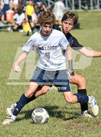 Thumbnail 3 in Terry Sanford vs. Jack Britt (3rd Annual 'B-Nice To You Heart' Boys' Soccer Jamboree) photogallery.
