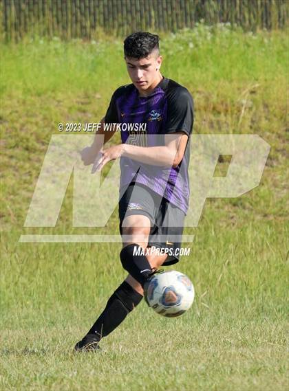 Thumbnail 2 in Terry Sanford vs. Jack Britt (3rd Annual 'B-Nice To You Heart' Boys' Soccer Jamboree) photogallery.