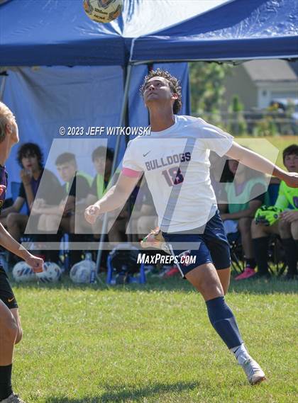 Thumbnail 1 in Terry Sanford vs. Jack Britt (3rd Annual 'B-Nice To You Heart' Boys' Soccer Jamboree) photogallery.