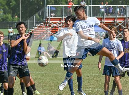 Thumbnail 3 in Terry Sanford vs. Jack Britt (3rd Annual 'B-Nice To You Heart' Boys' Soccer Jamboree) photogallery.