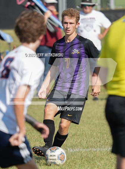 Thumbnail 2 in Terry Sanford vs. Jack Britt (3rd Annual 'B-Nice To You Heart' Boys' Soccer Jamboree) photogallery.