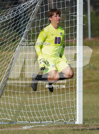 Thumbnail 3 in Terry Sanford vs. Jack Britt (3rd Annual 'B-Nice To You Heart' Boys' Soccer Jamboree) photogallery.