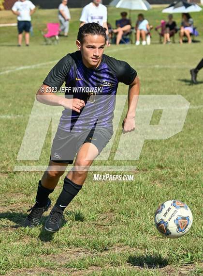 Thumbnail 2 in Terry Sanford vs. Jack Britt (3rd Annual 'B-Nice To You Heart' Boys' Soccer Jamboree) photogallery.