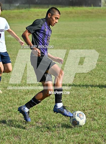 Thumbnail 3 in Terry Sanford vs. Jack Britt (3rd Annual 'B-Nice To You Heart' Boys' Soccer Jamboree) photogallery.