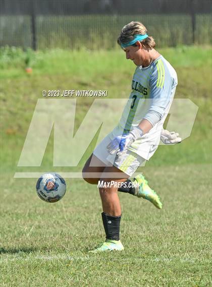 Thumbnail 1 in Terry Sanford vs. Jack Britt (3rd Annual 'B-Nice To You Heart' Boys' Soccer Jamboree) photogallery.