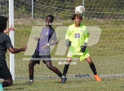 Thumbnail 1 in Terry Sanford vs. Jack Britt (3rd Annual 'B-Nice To You Heart' Boys' Soccer Jamboree) photogallery.