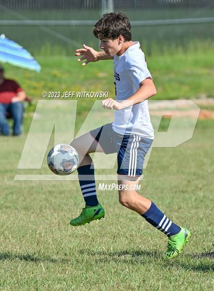 Thumbnail 1 in Terry Sanford vs. Jack Britt (3rd Annual 'B-Nice To You Heart' Boys' Soccer Jamboree) photogallery.