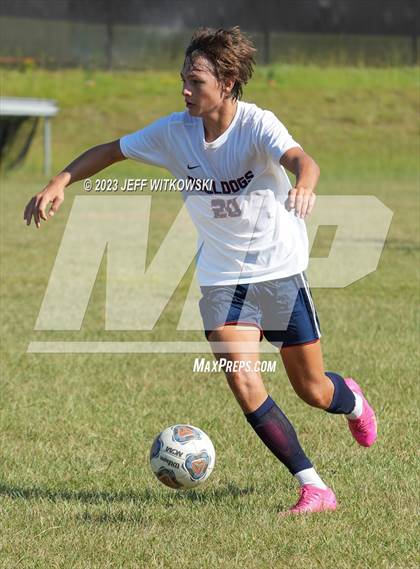 Thumbnail 2 in Terry Sanford vs. Jack Britt (3rd Annual 'B-Nice To You Heart' Boys' Soccer Jamboree) photogallery.