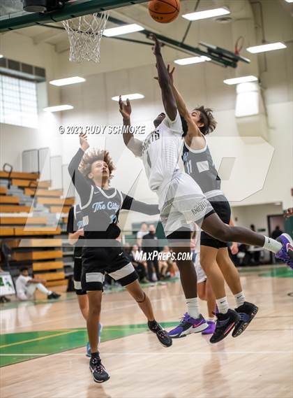 Thumbnail 1 in Victory Christian Academy vs. University City (MLK Showcase) photogallery.