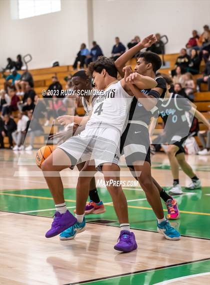 Thumbnail 3 in Victory Christian Academy vs. University City (MLK Showcase) photogallery.
