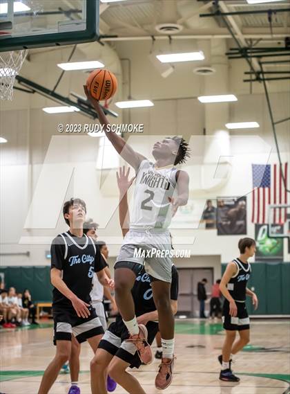 Thumbnail 3 in Victory Christian Academy vs. University City (MLK Showcase) photogallery.
