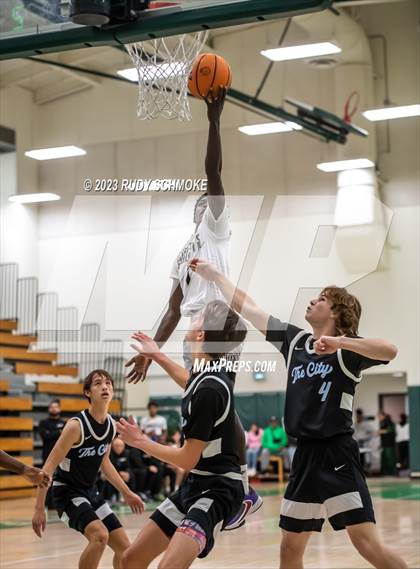 Thumbnail 1 in Victory Christian Academy vs. University City (MLK Showcase) photogallery.