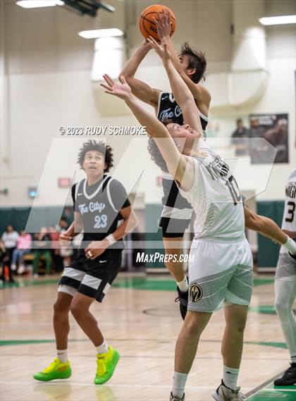 Thumbnail 3 in Victory Christian Academy vs. University City (MLK Showcase) photogallery.