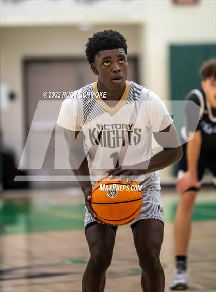 Thumbnail 3 in Victory Christian Academy vs. University City (MLK Showcase) photogallery.