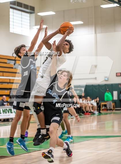 Thumbnail 2 in Victory Christian Academy vs. University City (MLK Showcase) photogallery.