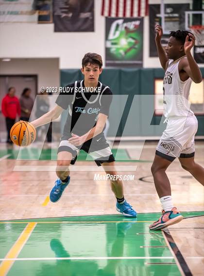 Thumbnail 3 in Victory Christian Academy vs. University City (MLK Showcase) photogallery.