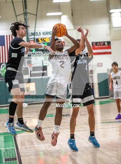 Thumbnail 3 in Victory Christian Academy vs. University City (MLK Showcase) photogallery.