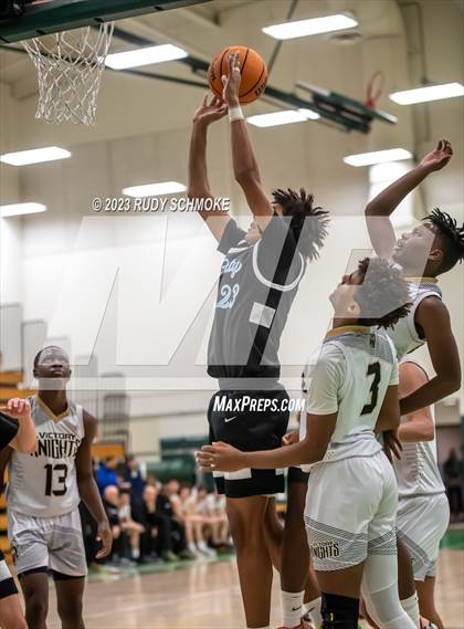 Thumbnail 1 in Victory Christian Academy vs. University City (MLK Showcase) photogallery.