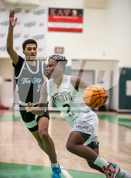 Thumbnail 2 in Victory Christian Academy vs. University City (MLK Showcase) photogallery.