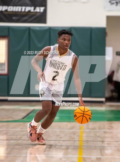 Thumbnail 3 in Victory Christian Academy vs. University City (MLK Showcase) photogallery.