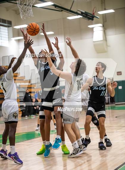 Thumbnail 2 in Victory Christian Academy vs. University City (MLK Showcase) photogallery.