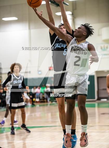 Thumbnail 2 in Victory Christian Academy vs. University City (MLK Showcase) photogallery.