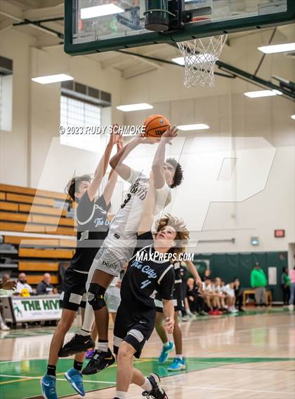 Thumbnail 3 in Victory Christian Academy vs. University City (MLK Showcase) photogallery.