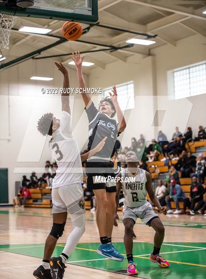 Thumbnail 2 in Victory Christian Academy vs. University City (MLK Showcase) photogallery.