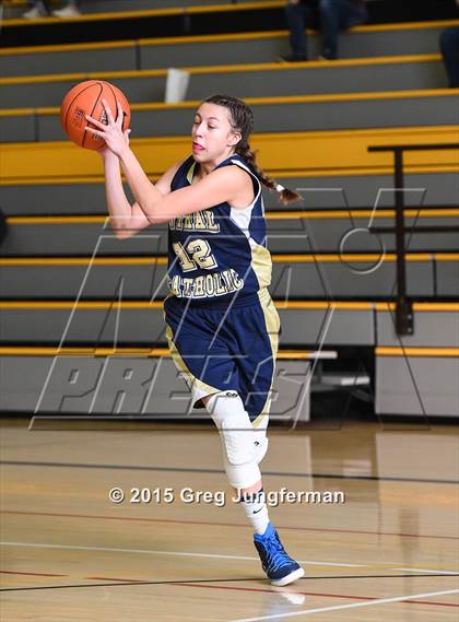 Thumbnail 1 in Immanuel vs. Central Catholic (Branson Hoops vs Cancer) photogallery.