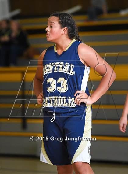 Thumbnail 1 in Immanuel vs. Central Catholic (Branson Hoops vs Cancer) photogallery.