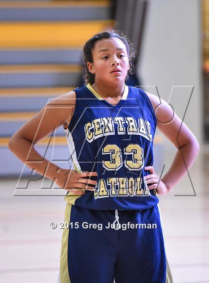 Thumbnail 2 in Immanuel vs. Central Catholic (Branson Hoops vs Cancer) photogallery.