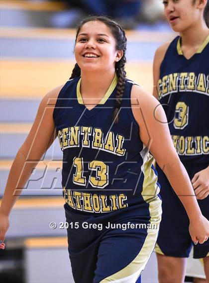 Thumbnail 2 in Immanuel vs. Central Catholic (Branson Hoops vs Cancer) photogallery.