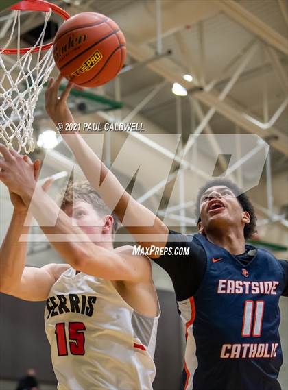 Thumbnail 3 in Ferris vs. Eastside Catholic (Hardwood Invite 1st Round) photogallery.