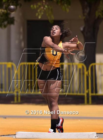 Thumbnail 3 in CIF NCS Masters Track and Field Championships (Girls Shot Put)  photogallery.