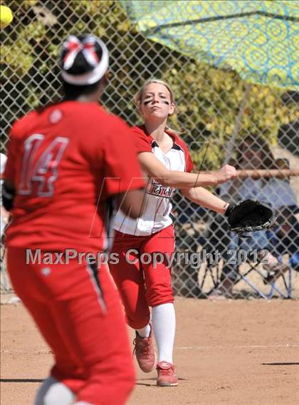 Thumbnail 1 in Redlands East Valley vs St. Lucy's (Brea Tournament) photogallery.