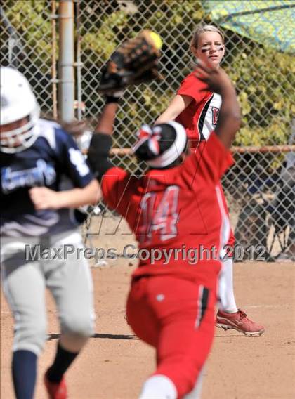 Thumbnail 2 in Redlands East Valley vs St. Lucy's (Brea Tournament) photogallery.