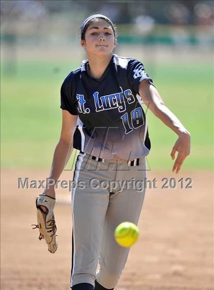 Thumbnail 3 in Redlands East Valley vs St. Lucy's (Brea Tournament) photogallery.