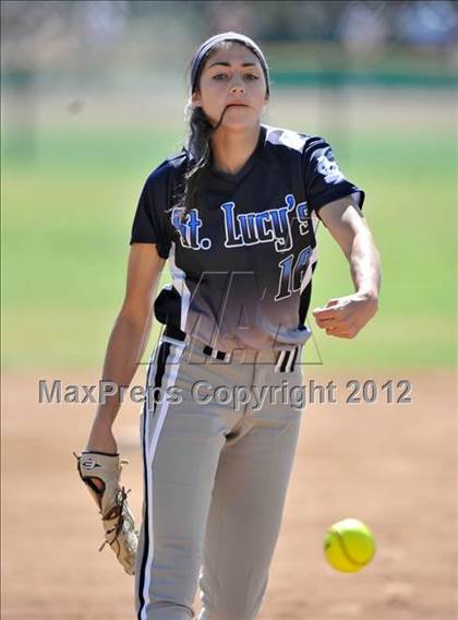 Thumbnail 3 in Redlands East Valley vs St. Lucy's (Brea Tournament) photogallery.