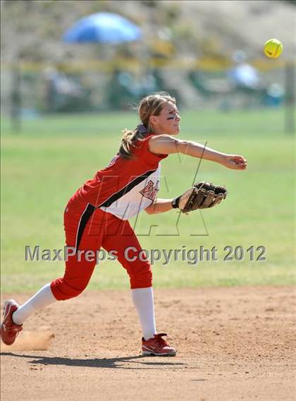 Thumbnail 2 in Redlands East Valley vs St. Lucy's (Brea Tournament) photogallery.
