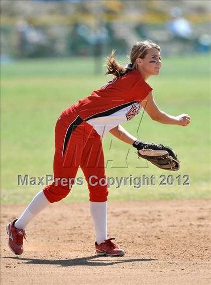 Thumbnail 3 in Redlands East Valley vs St. Lucy's (Brea Tournament) photogallery.